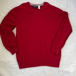 Children’s Place Boys V Neck LARGE RED Sweater